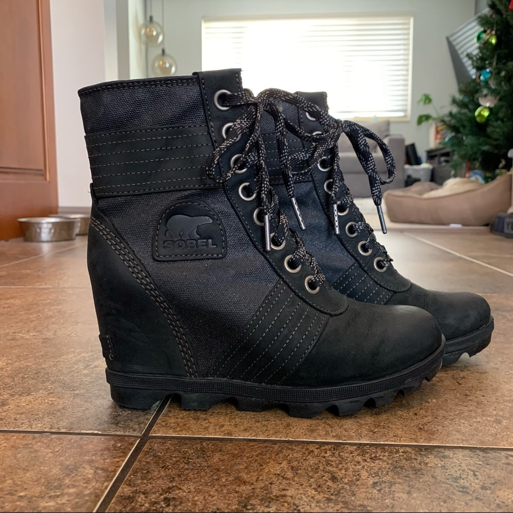 Women’s Sorel Lexie Wedge Boot Black US size 7